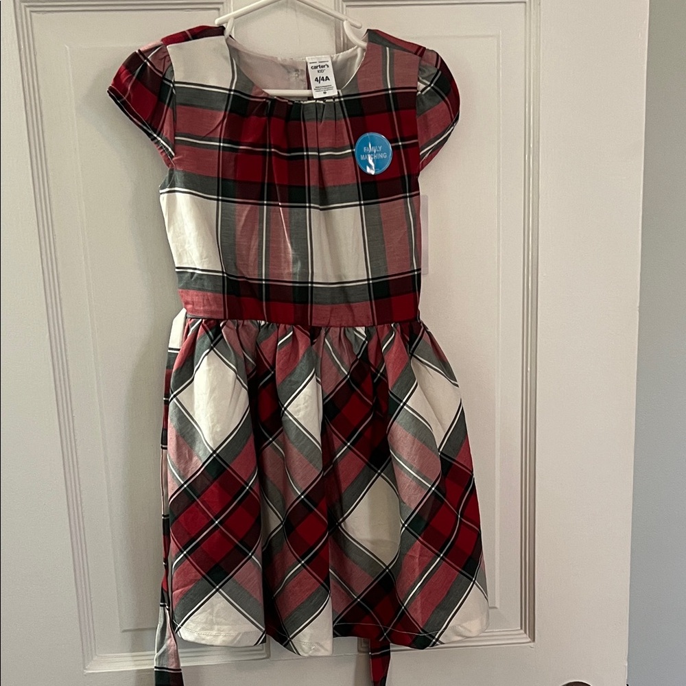 Carter's Red and Black Plaid Formal Hokiday Dress NWT